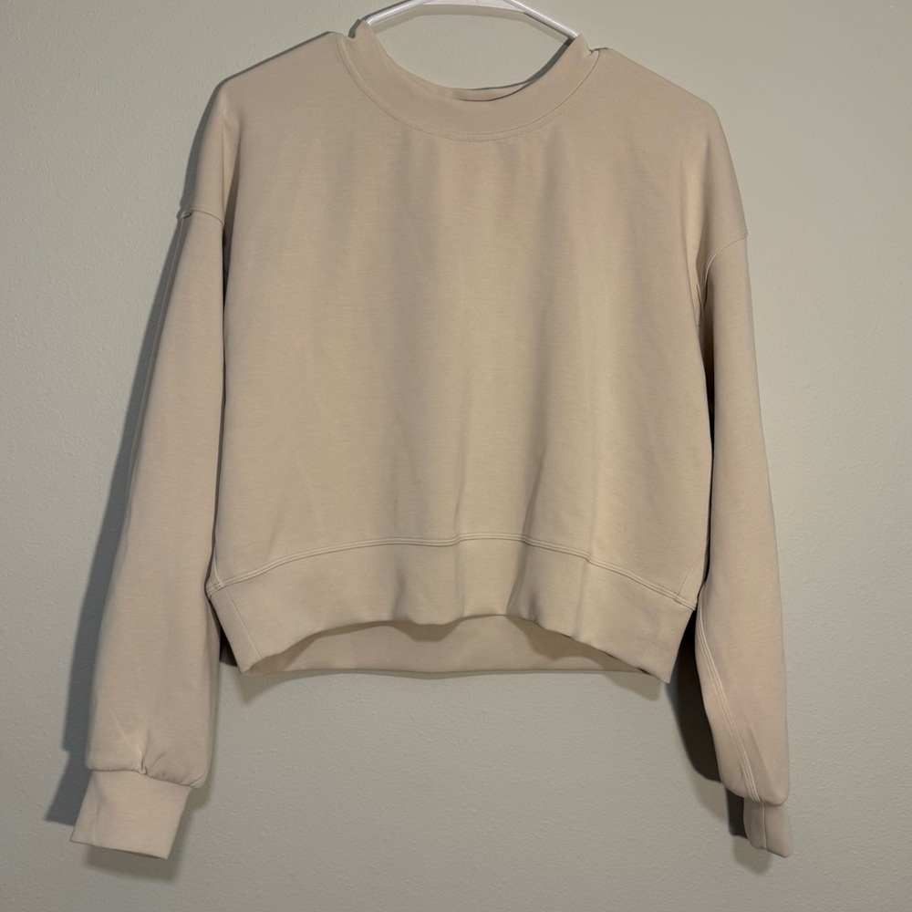 lululemon athletica Cropped Crewneck Sweatshirt in Light Beige